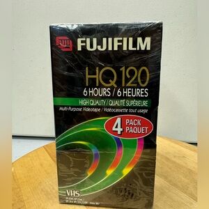 Lot of 4 Fuji HQ VHS Tapes High Quality T-120 6Hrs New Sealed